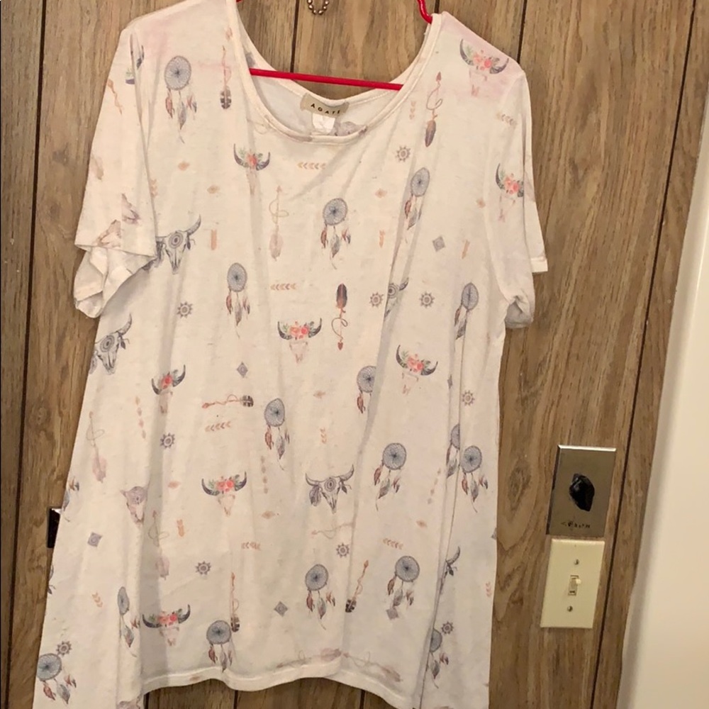Plus size 2x bull skull print t